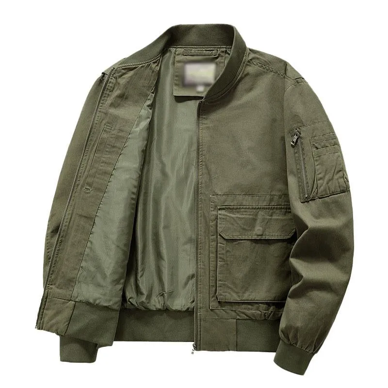 Men's Vintage Solid Washed Cotton Multi Pocket Baseball Jacket 75432803M sold by Manly product image thumbnail 4