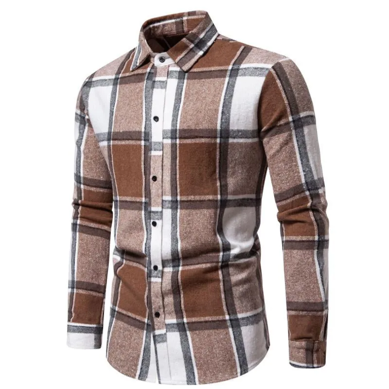Men's Casual Flannel Plaid Long Sleeve Shirt 15163152Y sold by Manly