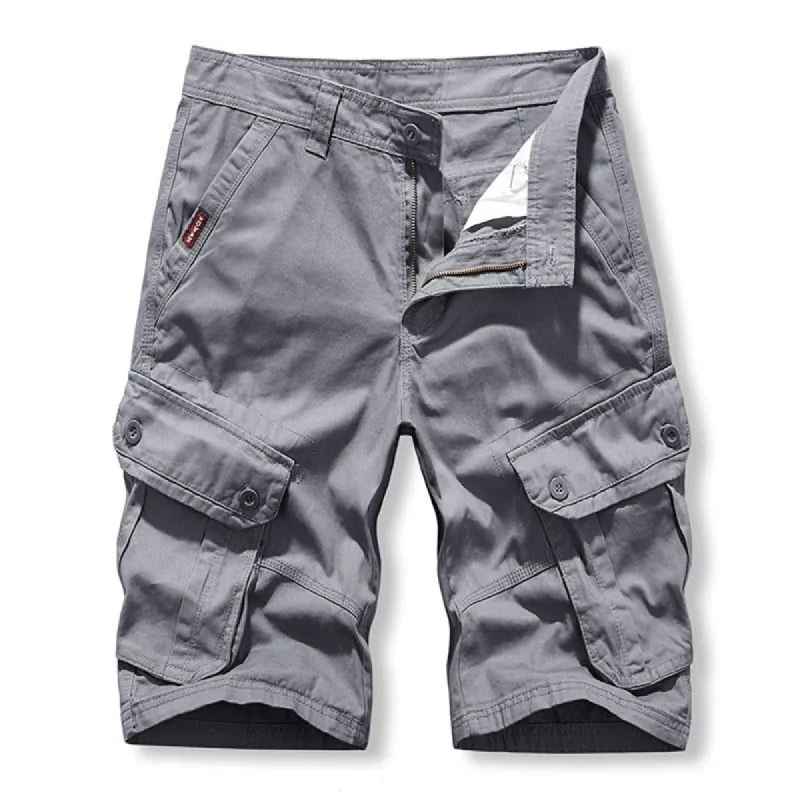 Men's Casual Solid Color Multi Pocket Loose Cargo Shorts 57790550M sold by Manly
