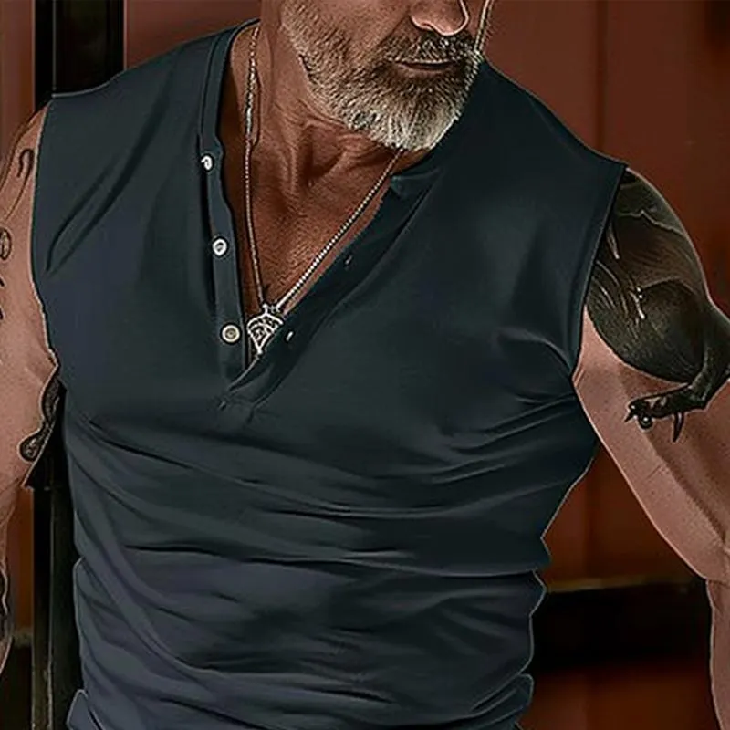 Men's Solid Color V-Neck Solid Color Vest Tank Tops 79900683X sold by Manly product image thumbnail 2