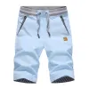Men's Casual Cotton Linen Straight Slim Elastic Waist Shorts 39500946M sold by Manly
