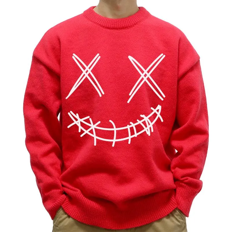 Men's Casual Round Neck Smiley Print Long Sleeve Pullover Sweater 57395732M sold by Manly product image thumbnail 5