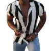 Men's Casual Striped Short Sleeve Shirt 84490011Y sold by Manly