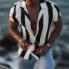 Men's Casual Striped Short Sleeve Shirt 84490011Y sold by Manly