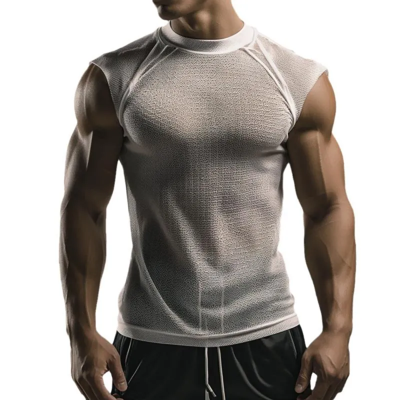 Men's Sexy See-Through Mesh Tank Top 38482980M sold by Manly