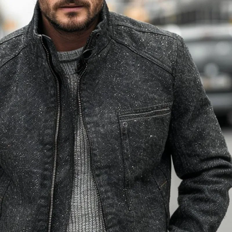 Men's Casual Retro Pocket Stand Collar Zipper Jacket 56332994TO sold by Manly product image thumbnail 3