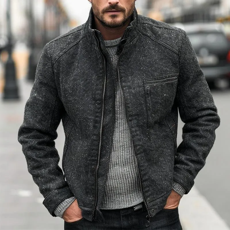 Men's Casual Retro Pocket Stand Collar Zipper Jacket 56332994TO sold by Manly product image thumbnail 2