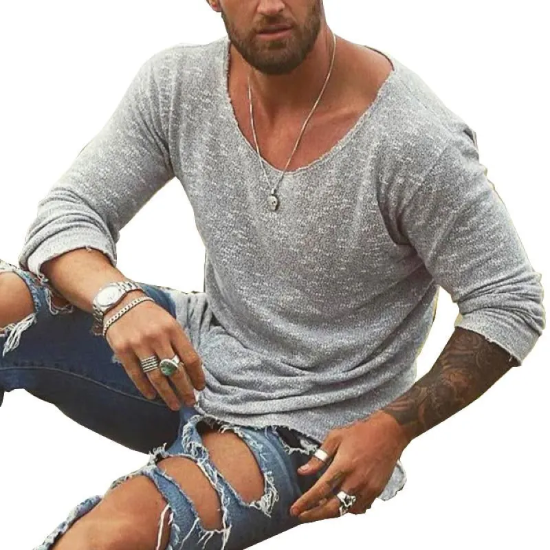 Men's Loose Casual Long Sleeve T-Shirt 35330688X sold by Manly