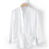 Men's Vintage Linen Long Sleeve Stand Collar Shirt 62294511Y sold by Manly