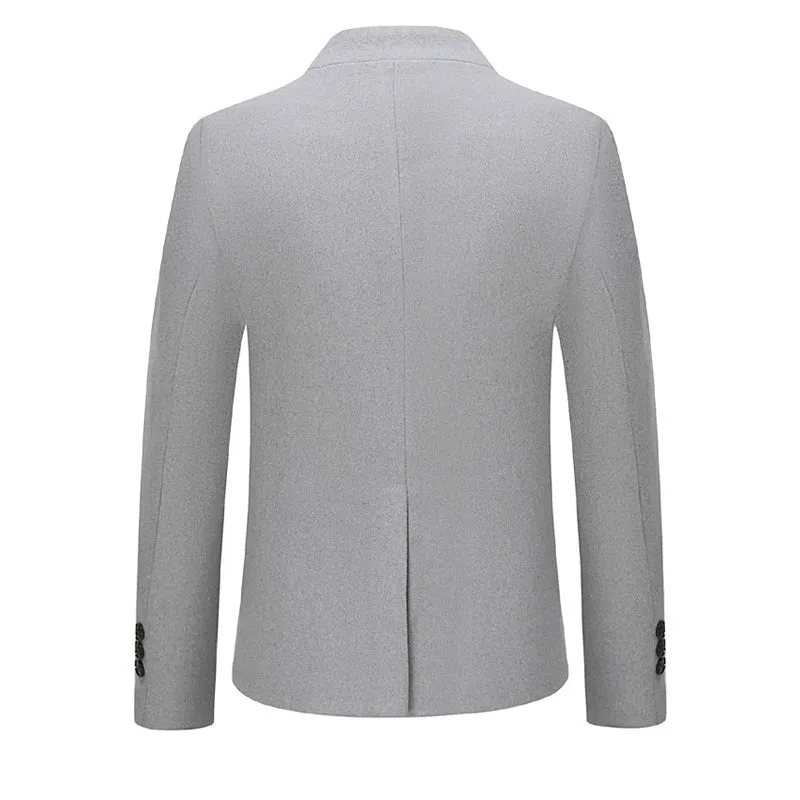 Men's Business Casual Colorblock Stand Collar Dress Blazer 62100195Y sold by Manly product image thumbnail 3
