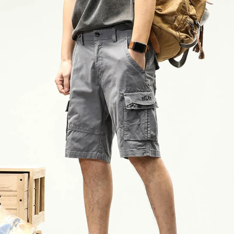 Men's Vintage Solid Multi-Pocket Cargo Shorts 64748618Y sold by Manly product image thumbnail 2