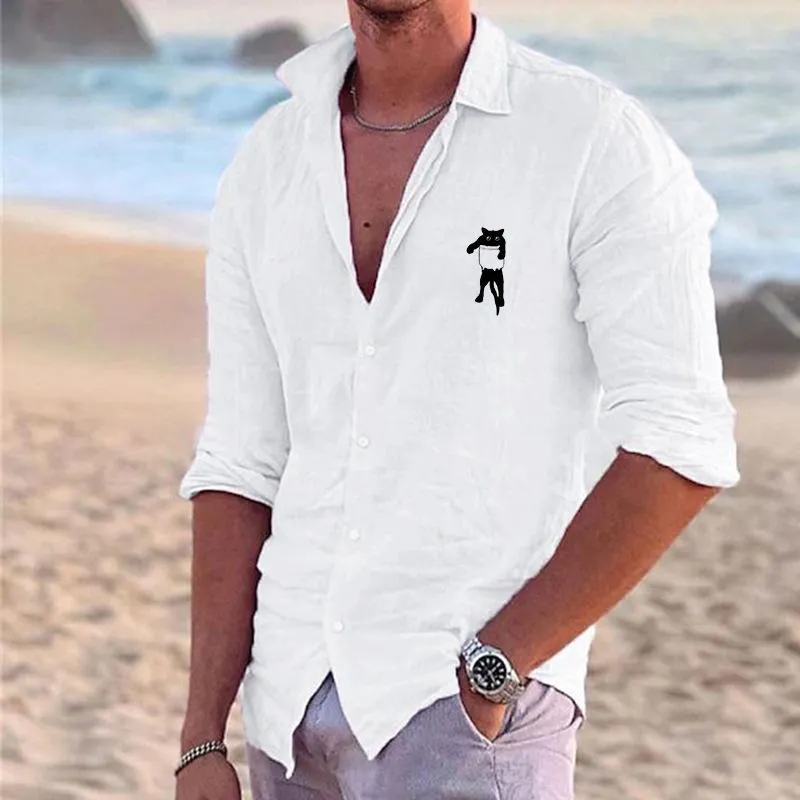 Men's Print Lapel Long Sleeve Loose Casual Shirt 77156735Z sold by Manly product image thumbnail 2