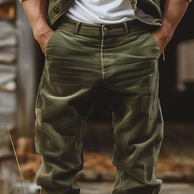 Men's Casual Outdoor Corduroy Solid Color Pants 53337933X sold by Manly product image thumbnail 2