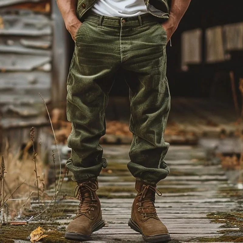 Men's Casual Outdoor Corduroy Solid Color Pants 53337933X sold by Manly product image thumbnail 4