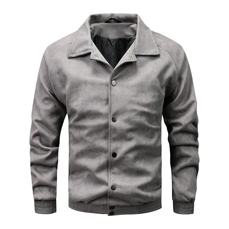 Men's Vintage Suede Lapel Single Breasted Long Sleeve Jacket 45748915M sold by Manly product image thumbnail 2