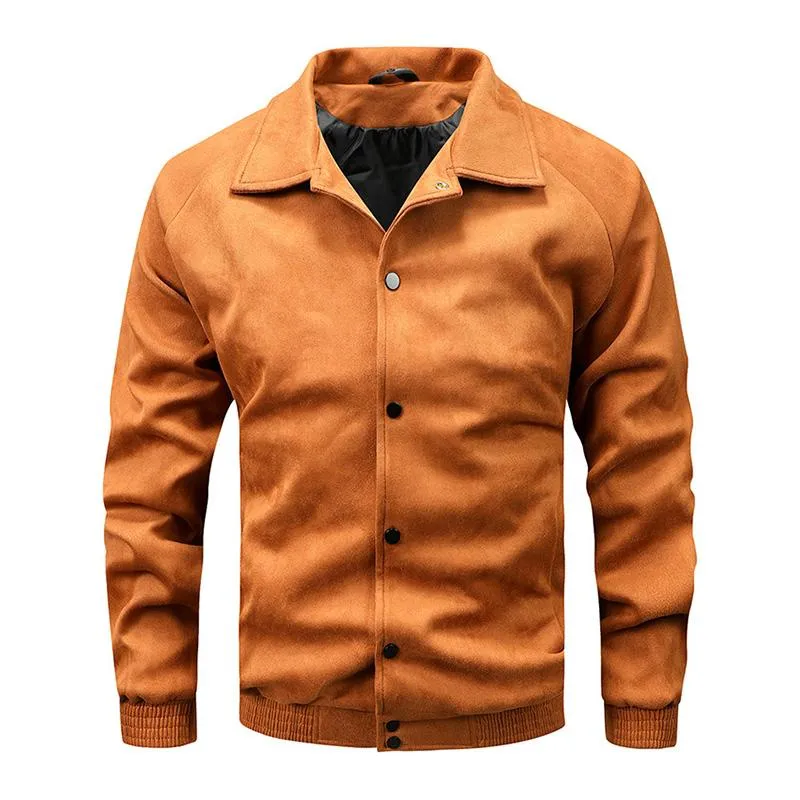 Men's Vintage Suede Lapel Single Breasted Long Sleeve Jacket 45748915M sold by Manly product image thumbnail 4