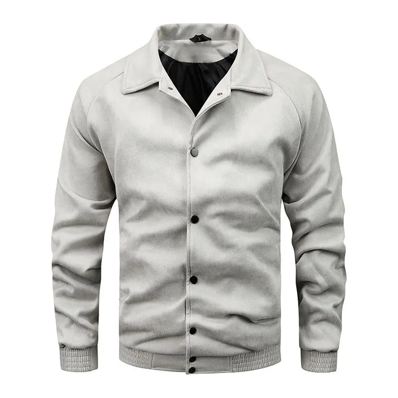 Men's Vintage Suede Lapel Single Breasted Long Sleeve Jacket 45748915M sold by Manly product image thumbnail 3
