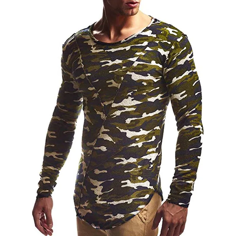 Men's Camouflage Round Neck Long Sleeve Casual T-shirt 22829075Z sold by Manly product image thumbnail 2
