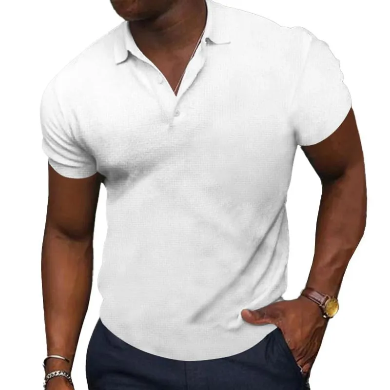 Men's Casual Slim Solid Color Short Sleeve Polo Shirt 04477231M sold by Manly