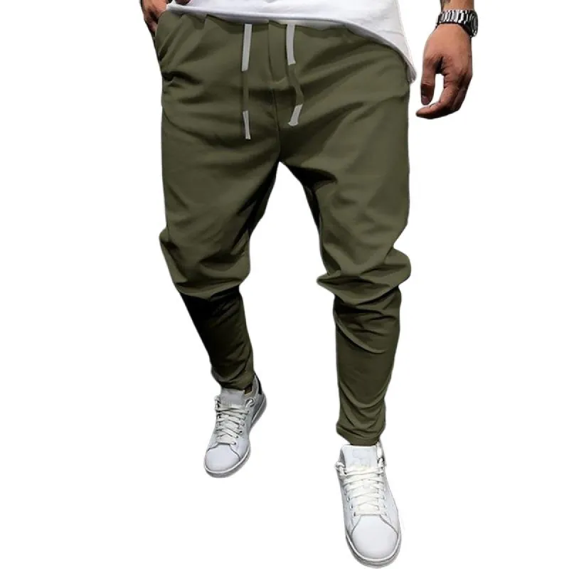 Men's Solid Color Loose Elastic Waist Casual Pants 96492296Z sold by Manly