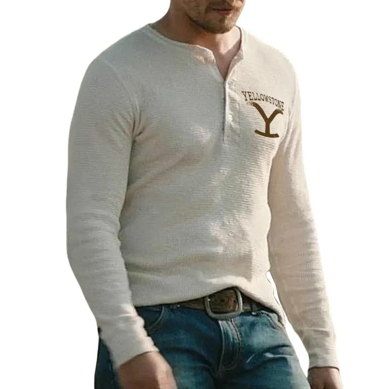 Men's Casual Vintage Western Long Sleeve T-Shirt 24722703TO sold by Manly