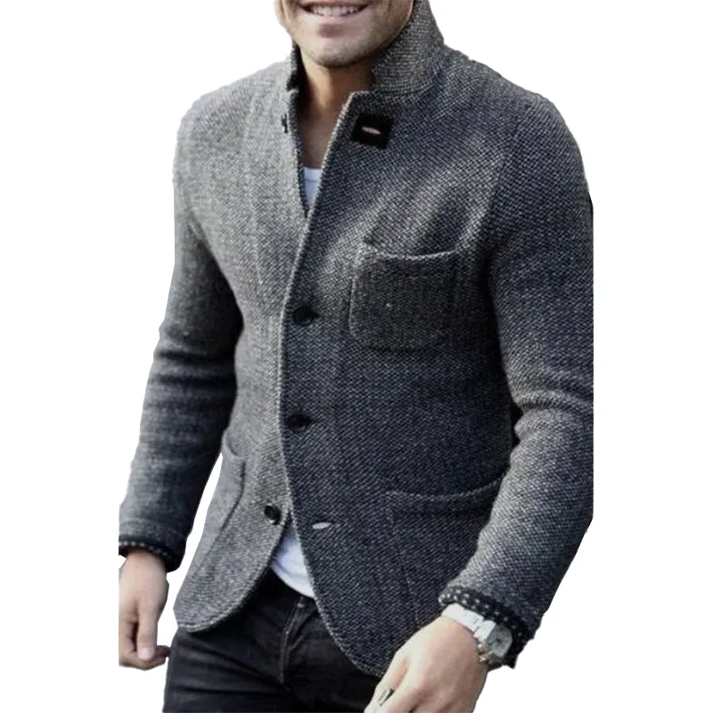 Men's Casual Stand Collar Single Breasted Thick Blazer 61728809M sold by Manly