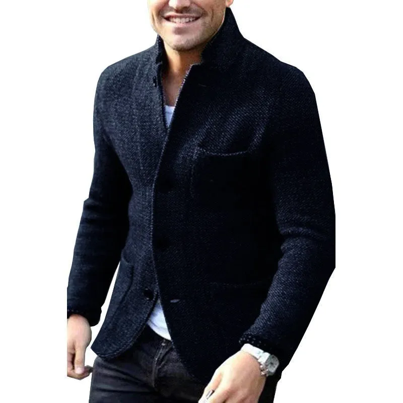 Men's Casual Stand Collar Single Breasted Thick Blazer 61728809M sold by Manly product image thumbnail 3