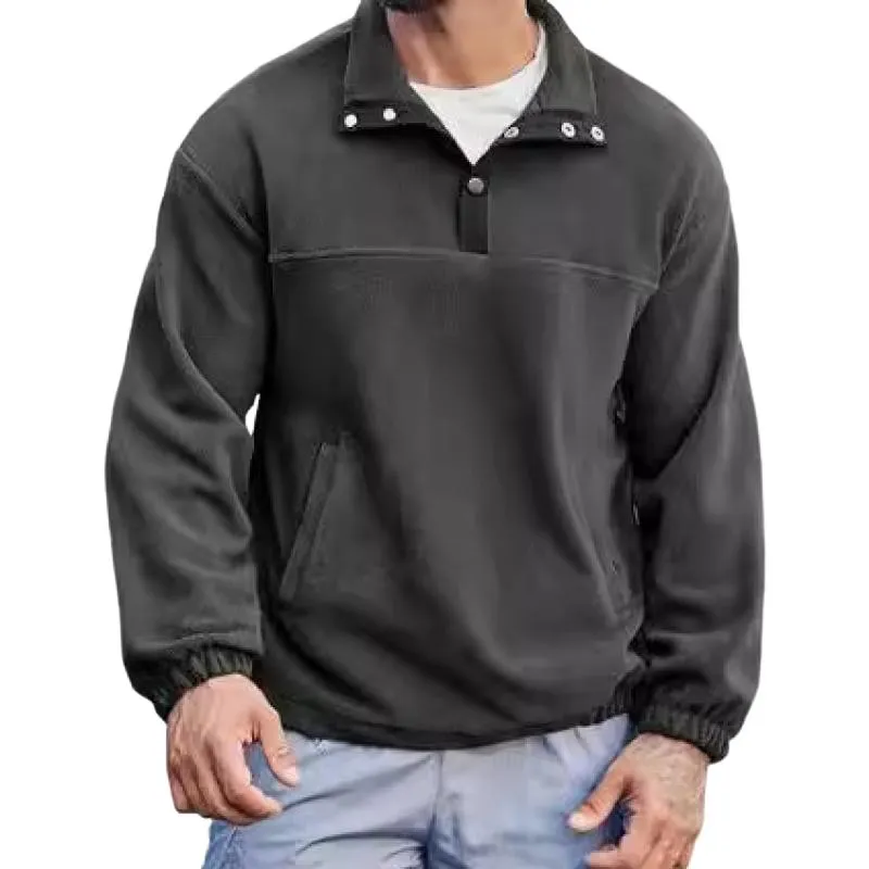 Men's Casual Lapel Stitching Loose Sports Pullover Sweatshirt 52603831M sold by Manly