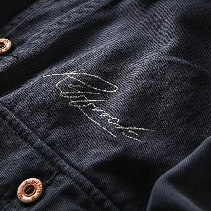 Men's Vintage Letter Embroidered Multi-Pocket Cargo Jacket 44803647Y sold by Manly product image thumbnail 5