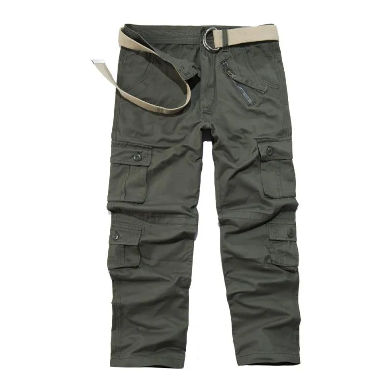 Men's Solid Cotton Multi-pocket Straight Cargo Pants 07847869Z sold by Manly product image thumbnail 5