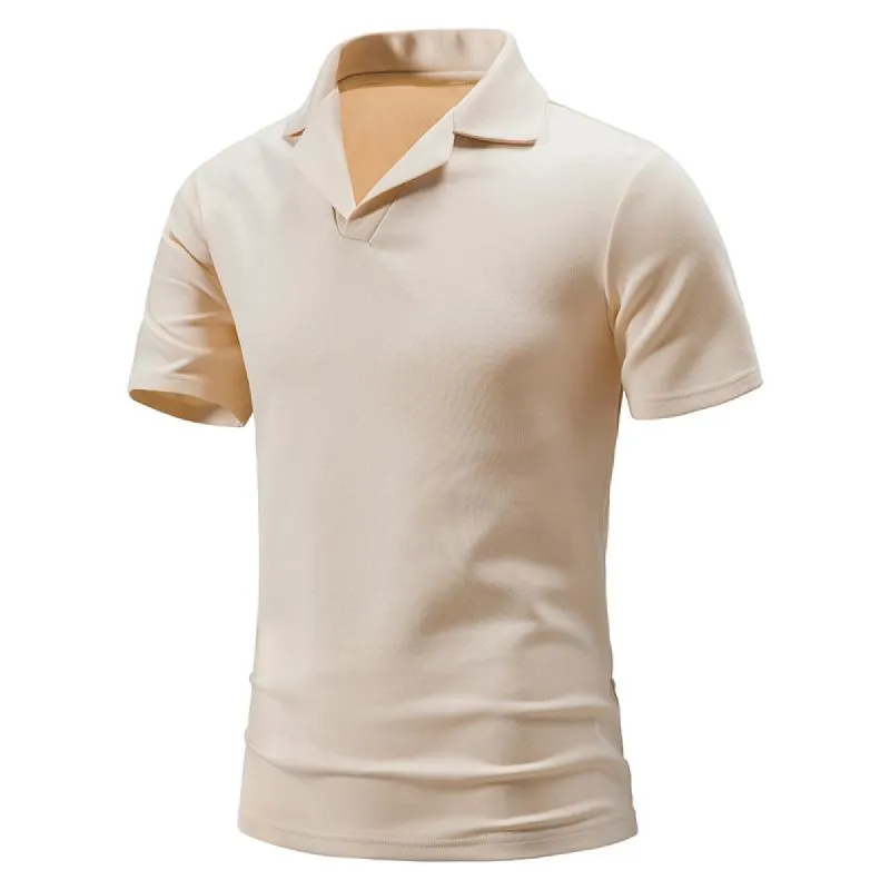 Men's Solid Color Short Sleeve Polo T-Shirt 47072291Y sold by Manly