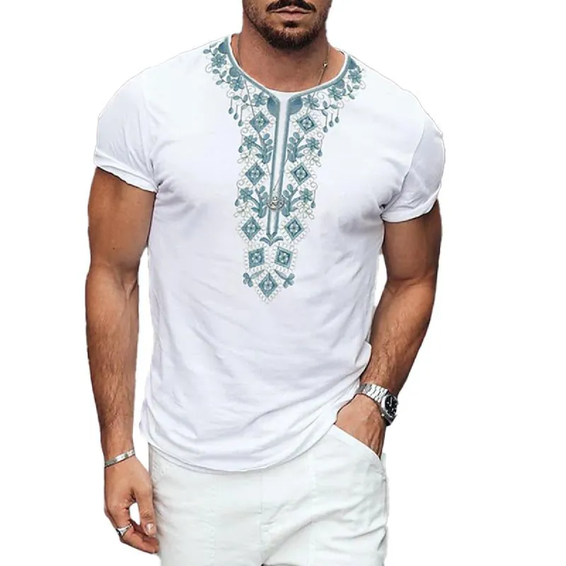 Men's Retro Print Casual Loose Sports Short Sleeve T-Shirt 85719404X sold by Manly