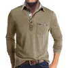Men's Casual Colorblock Lapel Long-sleeved Slim-fit Polo Shirt 67803203M sold by Manly