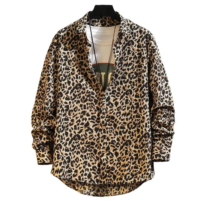 Men's Retro Bottn Blended Print Loose Lapel Long Sleeve Shirt 38607900M sold by Manly product image thumbnail 3