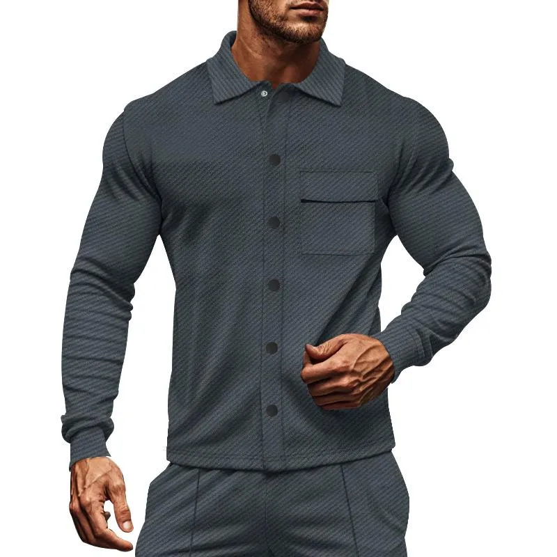 Men's Twill Lapel Long Sleeve Solid Color Jacket 24723376X sold by Manly product image thumbnail 5