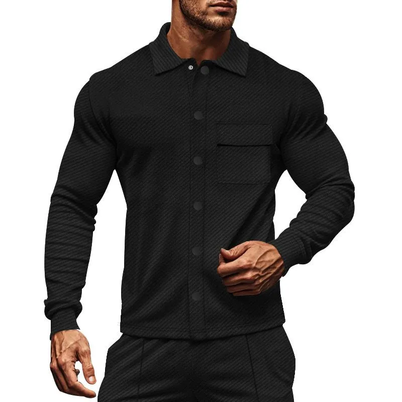 Men's Twill Lapel Long Sleeve Solid Color Jacket 24723376X sold by Manly product image thumbnail 3