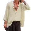 Men's Solid Color Cotton Linen Shirt 42309997X sold by Manly