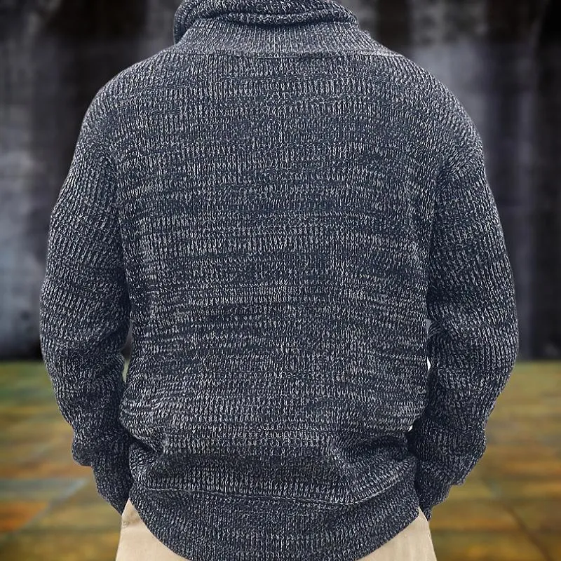 Men's Casual Solid Color Drawstring Pile Collar Knitted Sweater 05448302Y sold by Manly product image thumbnail 2