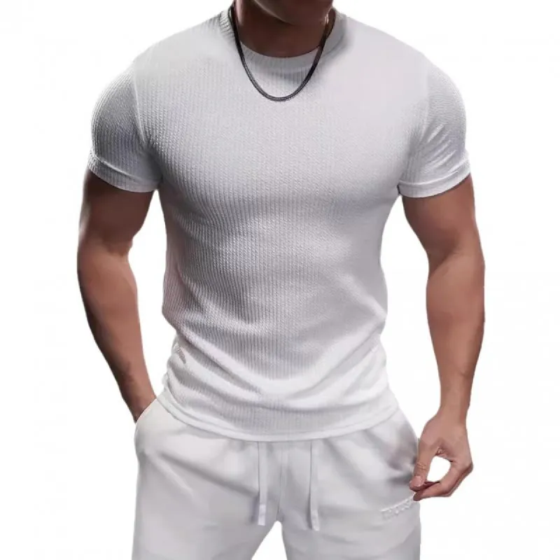 Men's Casual Round Neck Slim Short Sleeve T-shirt 17525906M sold by Manly