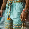 Men's Retro Ethnic Print Elastic Waist Shorts 95507728M sold by Manly