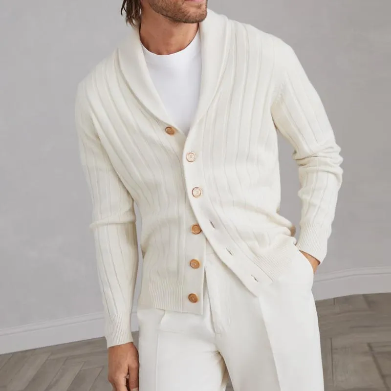 Men's Casual Lapel Single-breasted Slim Fit Knitted Cardigan 61416457M sold by Manly product image thumbnail 2