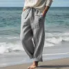 Men's Casual Letter Print Drawstring Straight Trousers 70524199Y sold by Manly