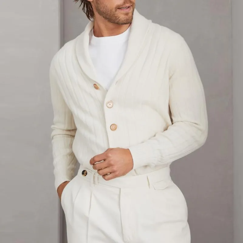 Men's Casual Lapel Single-breasted Slim Fit Knitted Cardigan 61416457M sold by Manly product image thumbnail 3