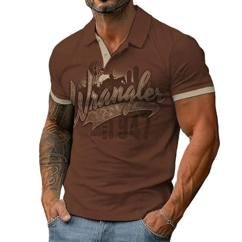 Men's Vintage 1947 Western Polo Shirt 33458501TO sold by Manly