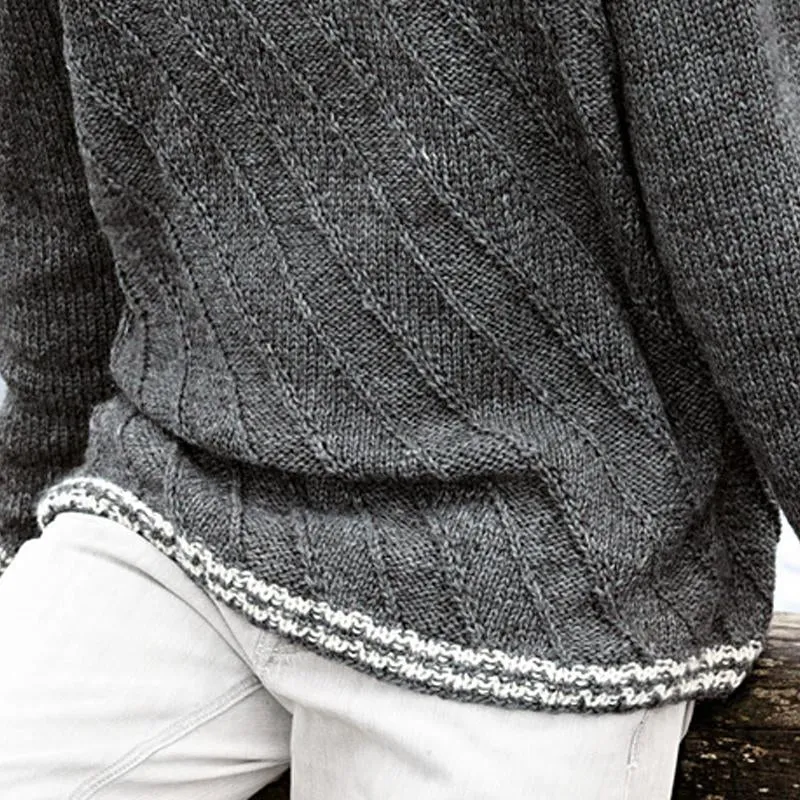 Men's Casual Colorblock Round Neck Textured Knitted Sweater 87854568X sold by Manly product image thumbnail 4