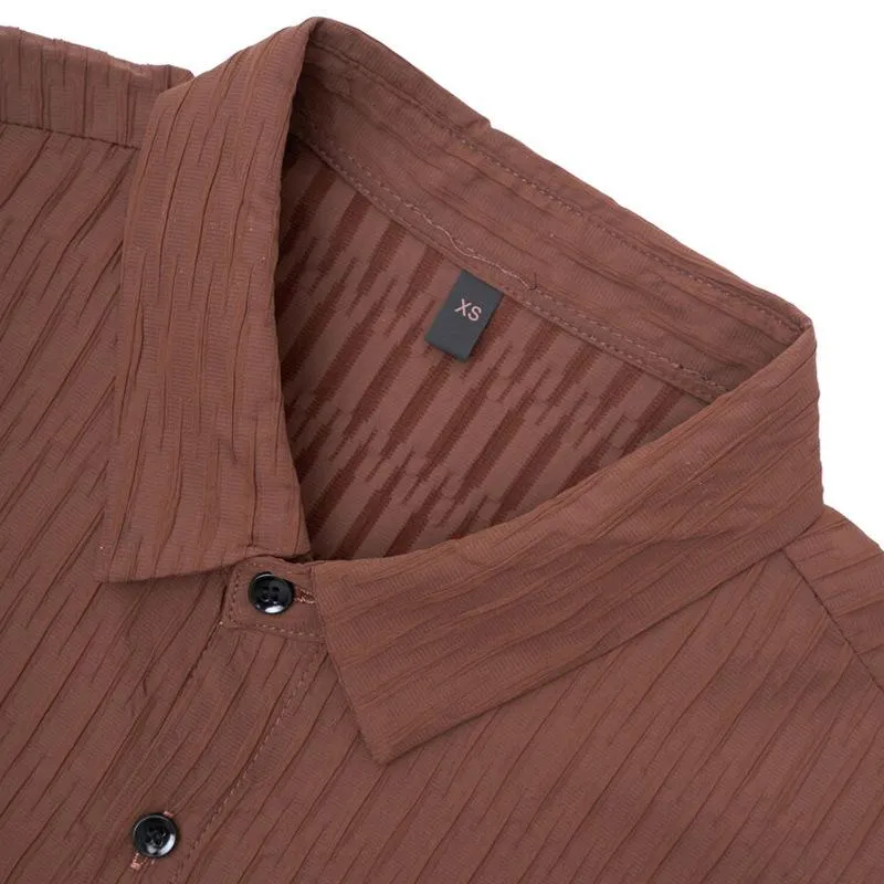 Men's Vintage Texture Solid Color Casual Long-sleeved Shirt 57012627X sold by Manly product image thumbnail 4