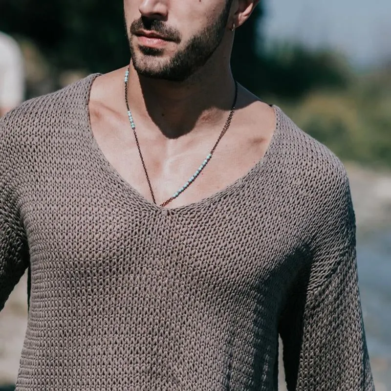 Men's Knitted Crew Neck Casual Long Sleeve Sweater 89581144X sold by Manly product image thumbnail 2