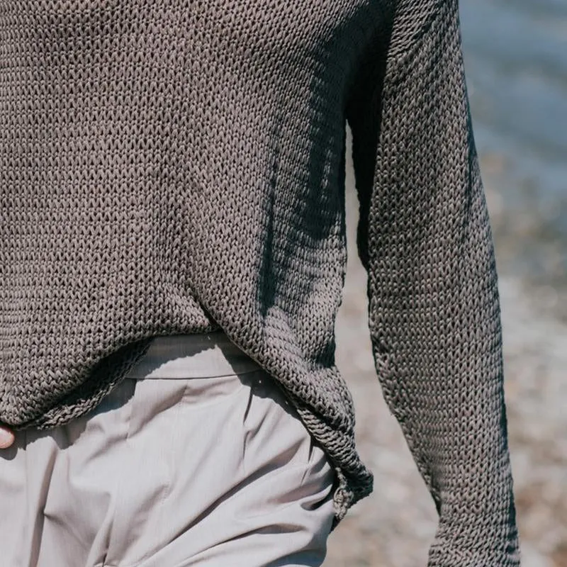 Men's Knitted Crew Neck Casual Long Sleeve Sweater 89581144X sold by Manly product image thumbnail 3