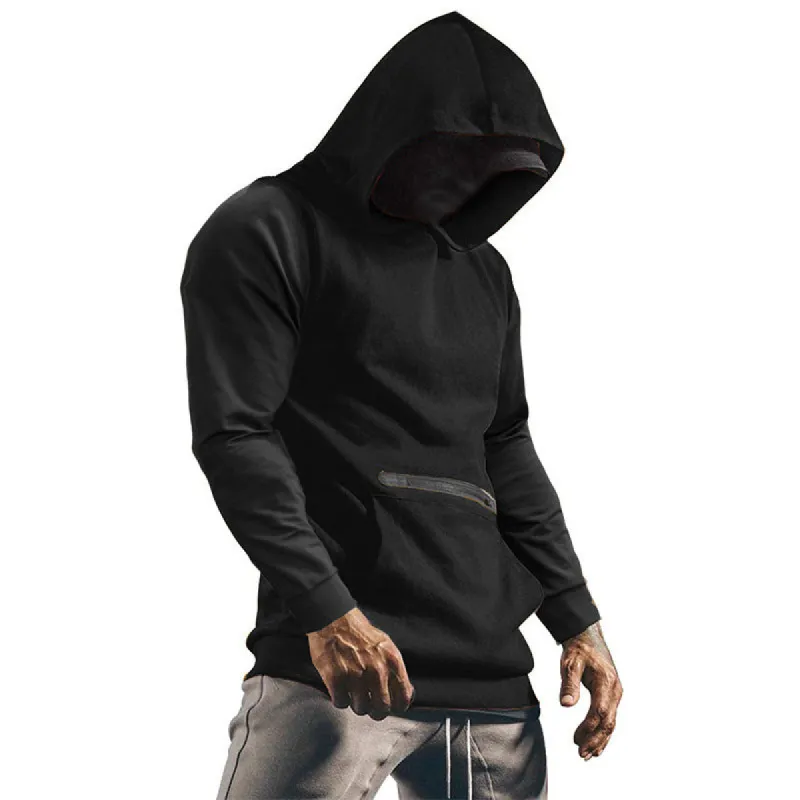 Men's Casual Solid Color Hooded Long Sleeve Sweatshirt 55739411Y sold by Manly