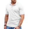 Men's Solid Lapel Short Sleeve Casual Polo Shirt 46902851Z sold by Manly